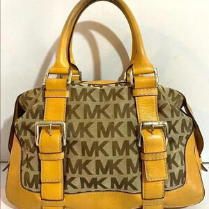 Michael kors MK signature print canvas logo satchel handbag